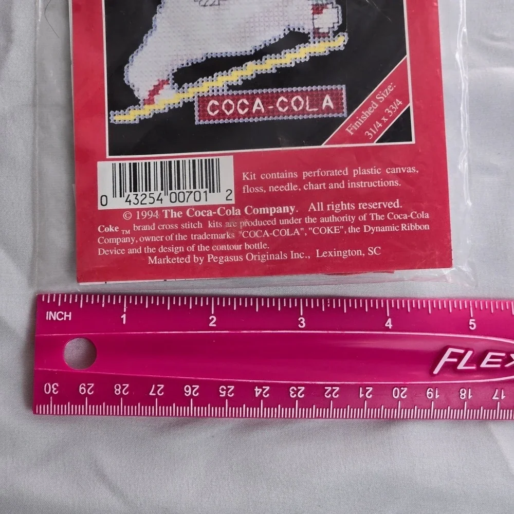 Coca-Cola Counted Cross Stitch Kit Skit Jumper Bear Vintage‎ 1994 3.25